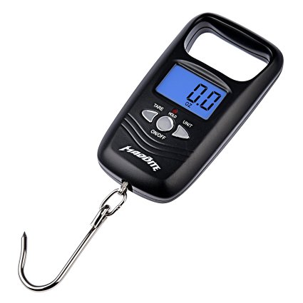 MadBite Digital Fish Scale - LCD Screen, Digital Thermometer, 110lb/50kg Capacity Fishing Scale with Hanging Hook