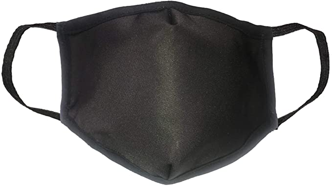 Adult Washable, Filtered PPE Mask (Black, Large)
