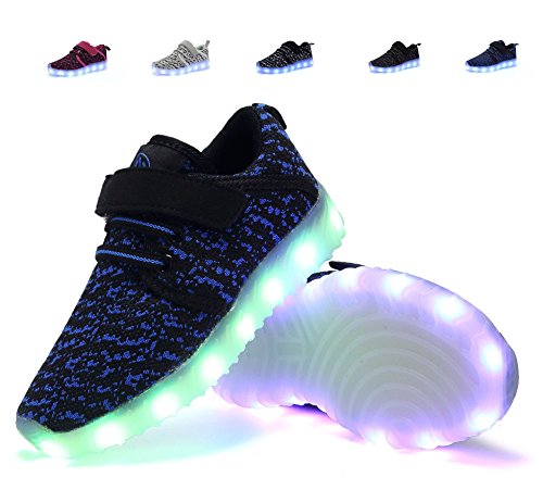 Nishiguang LED Light Up Shoes Kids Girls Boys Breathable Flashing Slip-On Sneakers (Toddler/Little Kid/Big Kid)