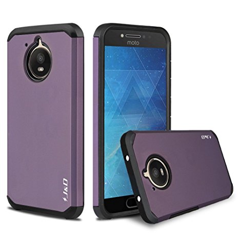 Moto E4 Plus Case, J&D [ArmorBox] [Dual Layer] Hybrid Shock Proof Protective Rugged Case for Motorola Moto E4 Plus - Purple