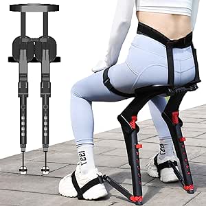 Adjustable Chairless Wearable Invisible Chair,Invisible Chair Wearable Exoskeleton Human Wearable Seat, Camping Folding Stool Withstands 150kg