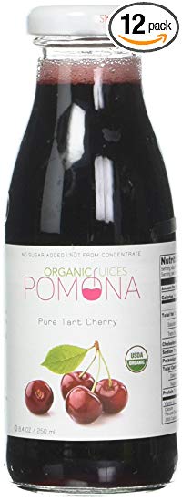 Organic Pure Tart Cherry Juice - 8.4 ounce (Pack of 12) Organic Tart Cherry Juice by Pomona