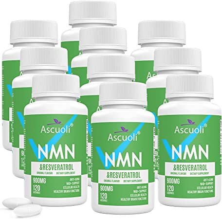 99% Ultra Purity Sublingual NMN 500mg + Trans-Resveratrol, 3-in-1 Organic NMN Resveratrol Supplement 900mg, Maximum Antioxidant Anti-Aging, Cellular Repair, Boost NAD+, Immune & Energy, 1200 Lozenges