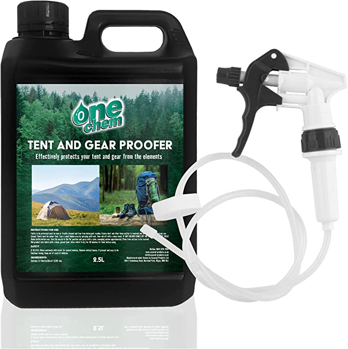 One Chem - Tent and Gear Waterproof 2.5 Litre Spray - Long Hose Trigger - Effectively Protects Tents From The Elements