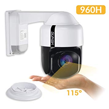 SUNBA 4X Optical Zoom 960H Analog Mini PTZ Security Camera, Auto Focus, Indoor/Outdoor and Night Vision up to 150ft (305-A4X)