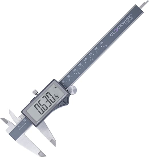 Clockwise Tools DCLR-0605 Pro Quality Electronic Digital Caliper Inch/Metric/Fractions Conversion IP54 Grade 0-6 Inch/150 mm Stainless Steel Super Large LCD Screen Auto Off Featured Measuring Tool by Clockwise Tools
