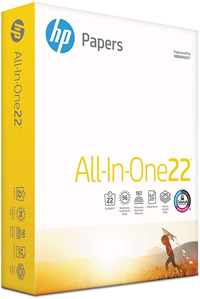 HP All-in-One Paper, 96 Bright, 22 lb, 8-1/2 x 11, White, 500 Sheets/RM (207010)