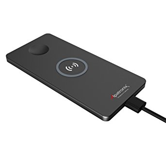 Qi Compatible Wireless Charger Pad, Alpatronix CX101 Slim Portable 10-Watt Quick Charge Station for Charging iPhone X, 8 Plus, Galaxy Note 8, S8 Plus, S8, S9, S9 Plus and Qi-enabled devices - Black