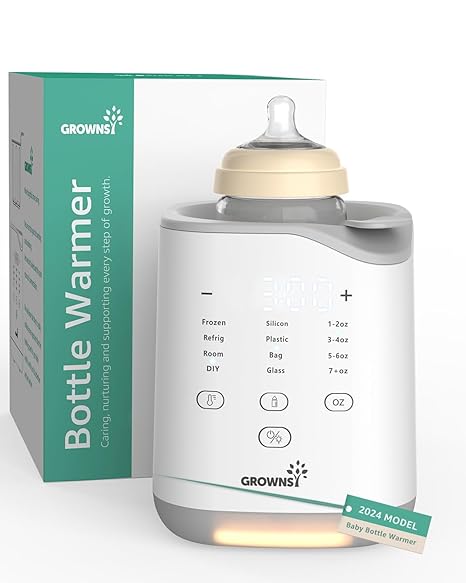 Bottle Warmer, 2024 Fast Baby Bottle Warmer for Breastmilk & Formula, Smart Temperature Control, with Timer, Thaw, Food Heater, Night Light, Calentador De Biberones for All Bottles