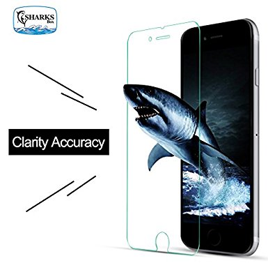 iPhone 6, iPhone 6S Screen Protector, Sharksbox 2.5D And 9H Hardness, Anti-Fingerprint, Oil Stain&Scratch Coating, HD Clear Tempered Glass Screen Protector for Apple iPhone 6/6S (4.7 inch) - 【2 Pack】
