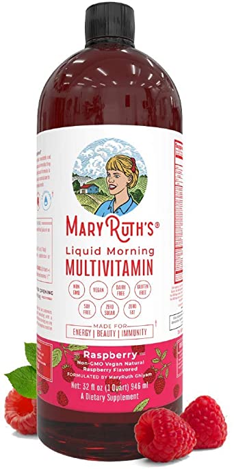 ORGANIC LIQUID MORNING MULTI-VITAMIN BY MARYRUTH (Raspberry Flavor)-Formulated w/Highest Purity & Organic Ingredients To Provide Natural Vitality & Energy To The Body & Cells From Morning To Night. The morning formulation serves as a complete multivi