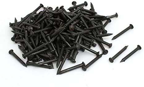 uxcell Hardware Nails 1-inch Length Carbon Steel Point Tip Wall Cement Nails Black 200pcs