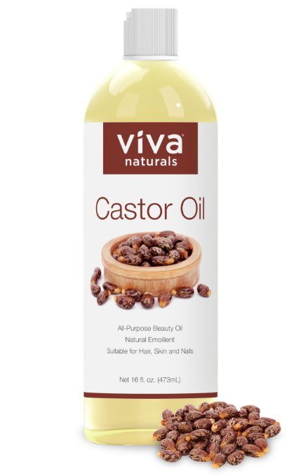 Viva Naturals Ultra Smooth Castor Oil, 16 fl oz - The BEST Emollient for Skin, Hair & Nail Care