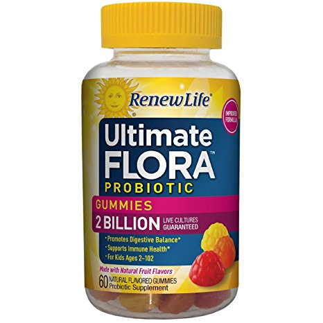 Renew Life - Ultimate Flora Probiotic Gummies - probiotics for kids and adults - 60 chewable gummies