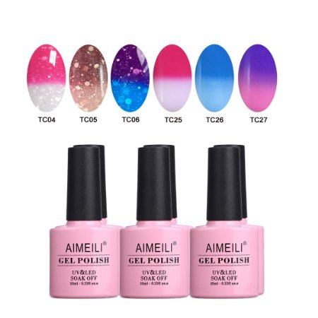 AIMEILI Soak Off UV LED Gel Nail Polish Multicolor / Mix Color / Combo Color Set Of 6pcs X 10ml - Kit Set 14