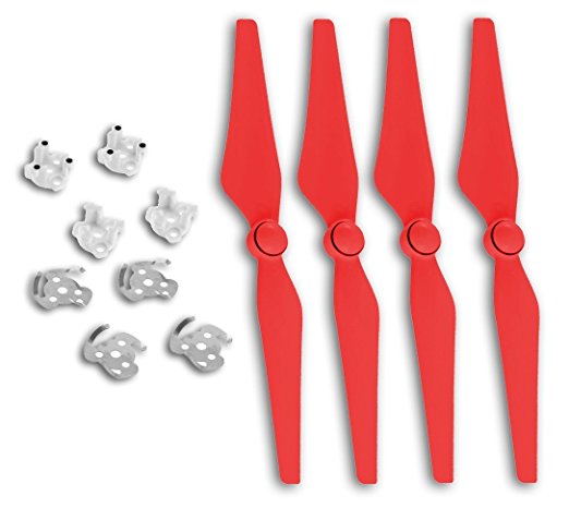 SSE P4REDPRP 9450S Quick Release Propellers Props and Propeller Mounting Plate for DJI Phantom 4 Quadcopters, Red