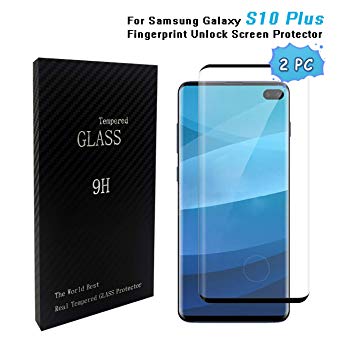 Galaxy S10 Plus (6.4") Screen Protector, [9H Hardness][Anti-Fingerprint][Ultra-Clear][Bubble Free] Tempered Glass Screen Protector Compatible with Samsung Galaxy S10 Plus