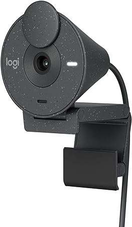 Logitech Brio 300 Full HD Webcam with Privacy Shutter, Noise Reduction Microphone, USB-C, Ceritified for Zoom, Microsoft Teams, Google Meet, Auto Light Correction, Streaming Webcam - Graphite