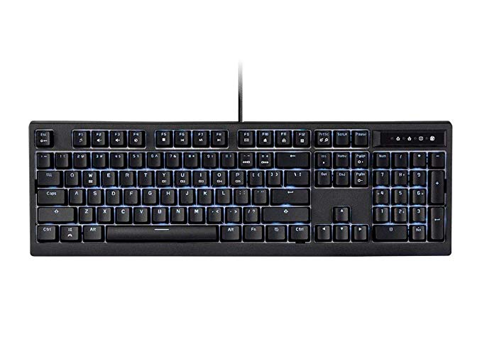 Monoprice Brown Switch Full Size Mechanical Keyboard - Backlit - Black | Ideal for Office Desks, Workstations, Tables - Workstream Collection