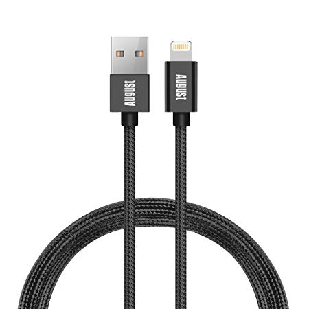 Black USB Lightning Cable for Apple - Apple MFi Certified Charger Cord Nylon Braided for All iPhone Edition - (3.3 Feet)