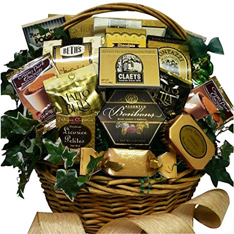 Sweet Sensations Cookie, Candy and Treats Gift Basket LARGE (Chocolate Option)