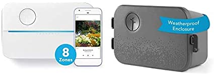 Rachio 3 Smart Bundle: Includes 3rd Generation-8 Zone Smart Sprinkler Controller (Alexa Compatible w/Hyperlocal Weather Intelligence Plus & Rain Skip) Weatherproof Outdoor Enclosure