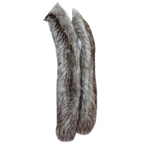 Men Women Winter Warm Faux Fox Raccoon Fur Collar Stole Long Scarf Shawl
