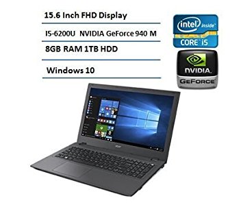 2016 Newest Acer 15.6" Flagship Full HD (1920 x 1080) Laptop (Latest 6th Intel Core i5 6200U, 2.3GHz, 8GB RAM, 1TB HDD, NVIDIA GeForce 940M 2GB, Bluetooth, HDMI, 802.11AC, HD Webcam-Windows 10