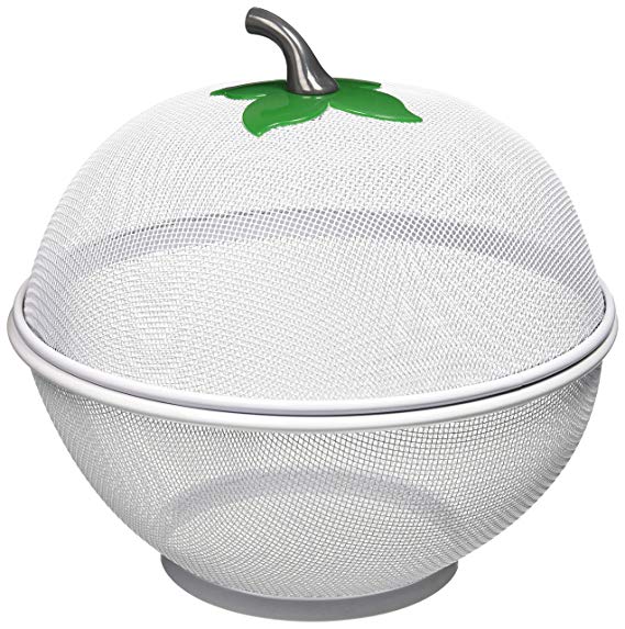 Uniware Apple Net Fruit Basket with plastic Coating, 10.5 Inch, Silver