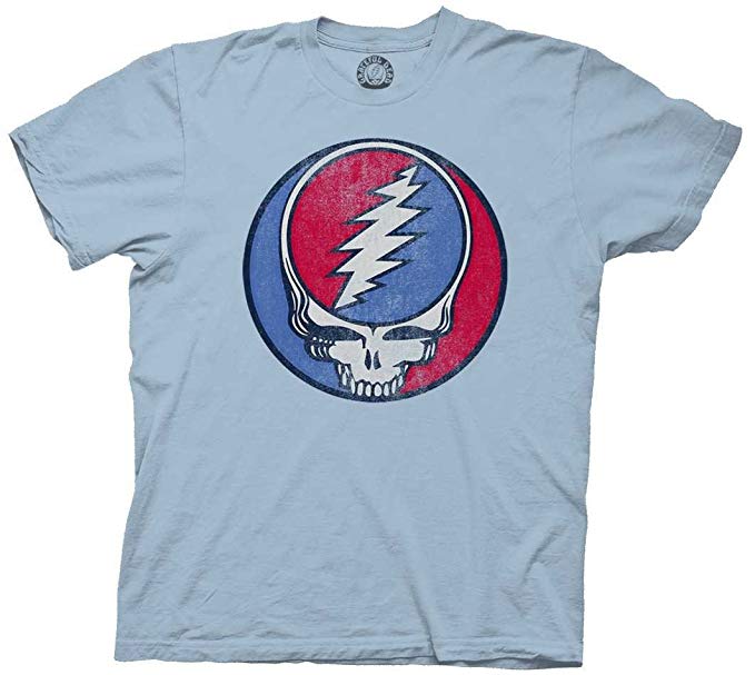 Ripple Junction Grateful Dead Adult Unisex Steal Your Face Vintage Light Weight Crew T-Shirt