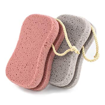 BAIMEI Bath Sponge, Soft Shower Sponge, Loofahs Pouf Gentle Cleaning Body Luffa Sponge (2pcs)