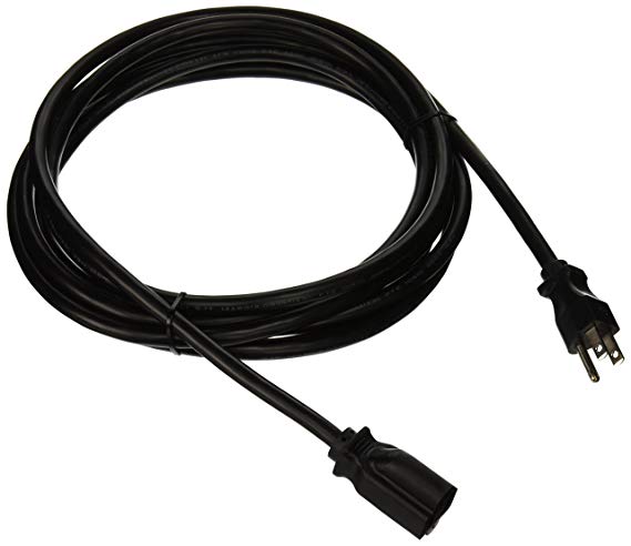eDragon Power Extension Cord, Black, SJT, 14 AWG, 3 Conductor, 15 Amp, 15 feet Power Cable, (ED71439)