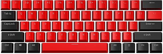 BOYI Shine-Through Keycaps, 61 Key ANSI Layout OEM Profile PBT Thick Keycaps for 60% Mechanical Keyboard keycaps (Color 1 keycaps)