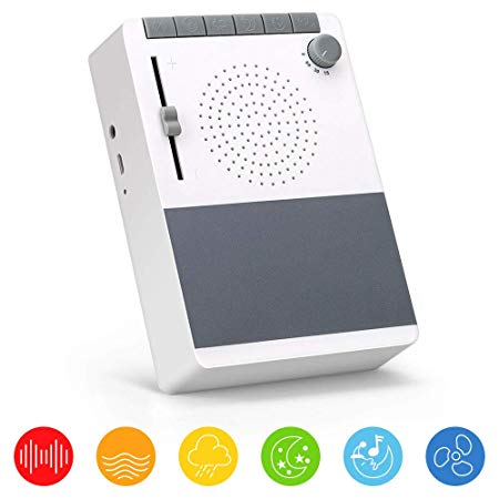 White Noise Machine, BAYKA Sound Machine for Sleeping with 3 Timers & 6 Non-Looping Sound Options, Battery-Powered & Adapter-Powered & Headphone Jack, Portable Sleep Therapy for Adult, Baby&Travel