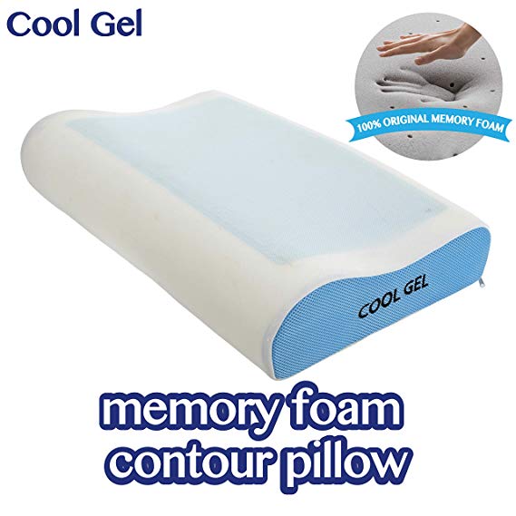 COMFYT Cooling Pillow Contour Pillow Memory Foam Pillow Side Sleeper Pillow Gel Pillow Back Sleeper Pillow Bamboo Pillow, Performance-Knit Cover with Cool Pass Washable Soft Bambo Cover