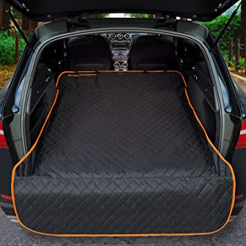 iBuddy Cargo Liner for Dogs Waterproof Pet Cargo Covers for SUV with Bumper Flap Protection Heavy Duty Nonslip Dog Trunk Cargo Protector Washable Dog Seat Cover for Universal and Large Size SUVs
