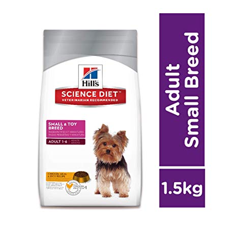 Hill's Science Diet Adult Small & Toy Breed, Chicken Meal & Rice Recipe Dry Dog Food, 1.5 kg