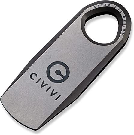 CIVIVI Mini Titanium Pry Bar, 1.70" Overall Ti-Bar EDC keychain Multi-Tool, Designed by Ostap Hel C21030-1 (Gray)