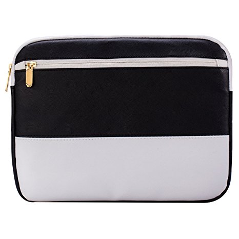 Laptop Case for 13.3 Inch Macbook Air / Pro / Retina Display iPad Laptop Sleeve compatible with Apple/HP/Asus/Acer/Dell, PU Laptop Cover -Black&White