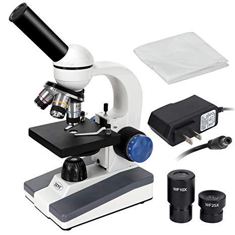 ZENY 40X-1000X Magnification Cordless All-Metal Optical Glass Lenses Cordless LED Illumination Biological Compound Microscope for Students