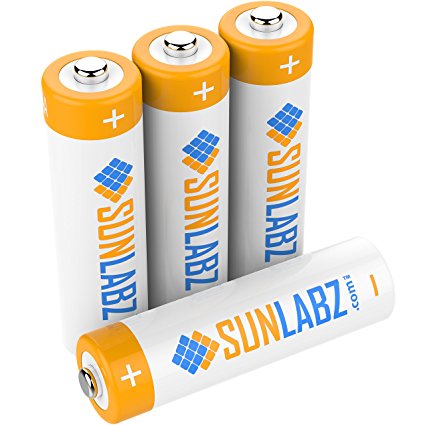 SunLabz® AA Rechargeable Batteries (4 Pack) Highest Performance NiMH 2800mAh
