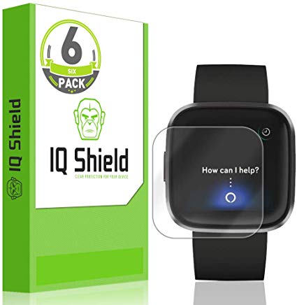 IQ Shield Screen Protector Compatible with Fitbit Versa 2 (6-Pack) Anti-Bubble Clear Film