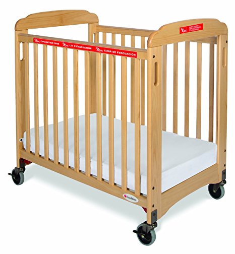 Foundations First Responder Compact Sided Evacuation Clearview Crib with Evacuation Frame, Natural (Discontinued by Manufacturer)