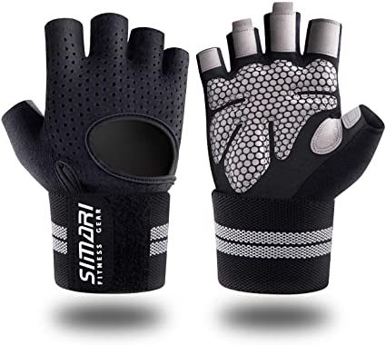 SIMARI Workout Gloves Men Women Weight Lifting Gloves with Wrist Support for Gym Exercise Fitness Training Lifts Made of Microfiber and Spandex Fiber SMRG902