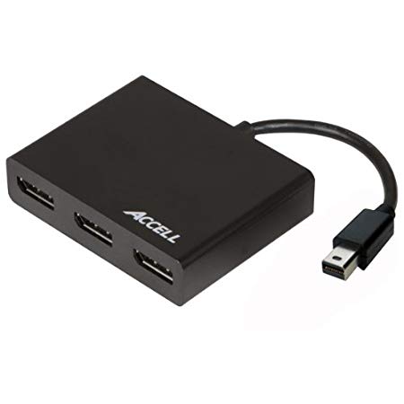 Accell Mini DisplayPort 1.2 Multi-Display Video Splitter MST Hub - 3 DisplayPort Outputs - Compatible with Microsoft Surface Pro