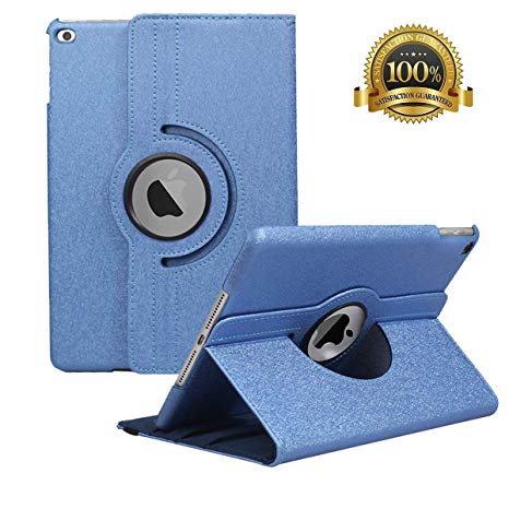 New iPad 9.7 inch 2018 2017/ iPad Air Case - 360 Degree Rotating Stand Smart Cover Case with Auto Sleep Wake for Apple iPad 9.7" (6th Gen, 5th Gen)/iPad Air(Sapphire Blue)