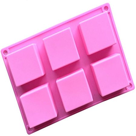 6 cavity square handmade soap mold silicone cake mold cold soap mold