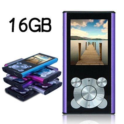 Tomameri 16GB Portable and Compact MP3 Player MP4 Player Video Player with Photo Viewer, Voice Recorder, E-Book Reader (Earphone and USB Cable Included) and a slot for a micro SD card（Purple）