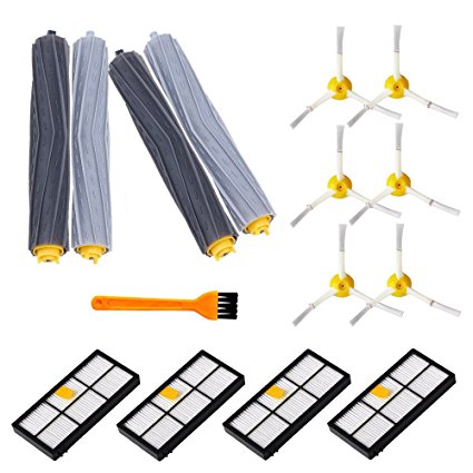 15PCS Replacement Parts for iRobot Roomba 800&900 Series 890 891 894 860 861 864 880 870 980 960 961 964 Accessories with 2 Pairs Debris Rollers,4 Filters,6 Side Brushes and 1 Free Filter Brush