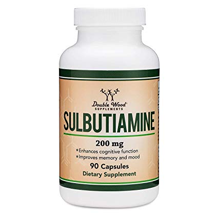 Sulbutiamine Capsules (Nootropic Supplement for Memory, Motivation, Mood, and Focus) Lifts Brain Fog - Made in USA, Third Party Tested, 200mg by Double Wood Supplements (90 Count)